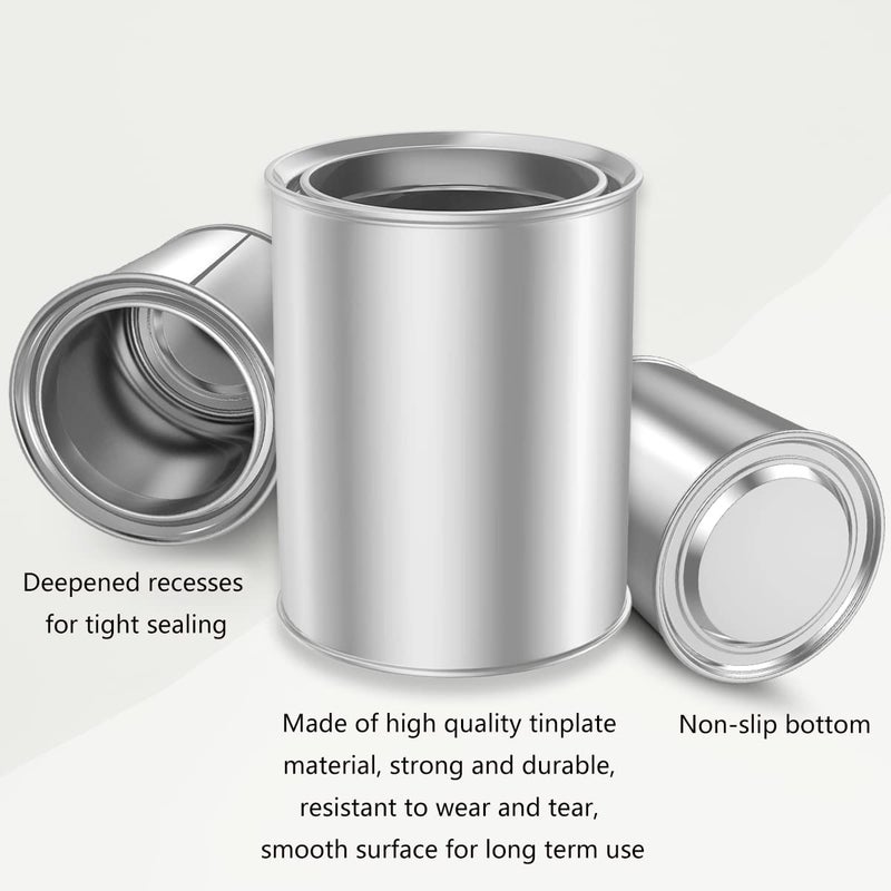 Quaocens 8 PCS Empty Paint Cans With Lids (1 Pint Size), Empty Metal Paint Cans With Lids, 2 Cup Capacity, Empty Pint Paint Cans With Lids Storage Containers Can Be Used for DIY and Paint Storage and More. - Image 3